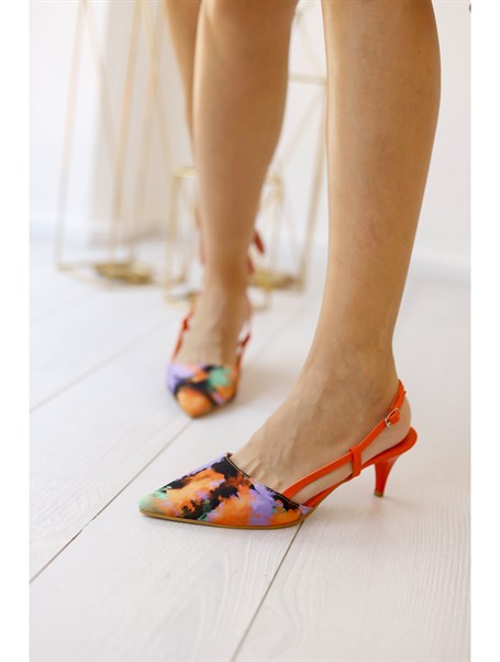 Wagner Orange Özel Kumaş Kadın Topuklu Ayakkabı