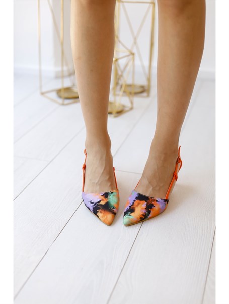 Wagner Orange Özel Kumaş Kadın Topuklu Ayakkabı